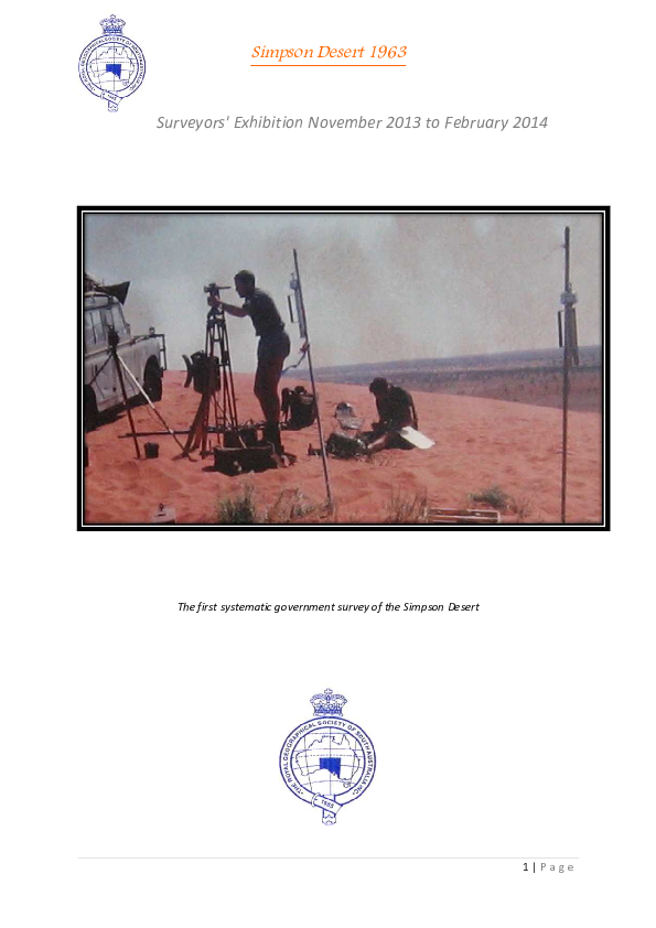 Simpson Desert Survey 1963 (2013)