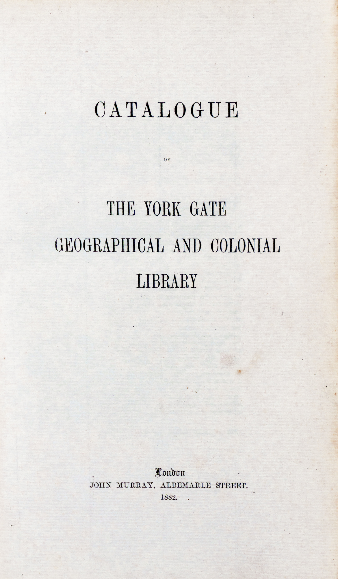 York Gate 3 1882 Title Page
